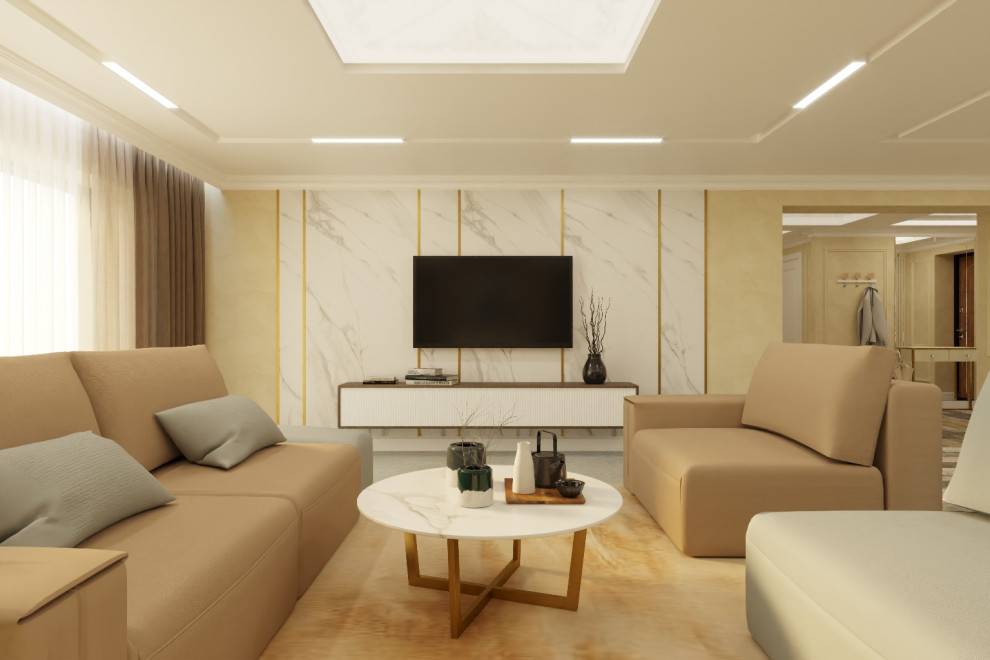 Единое пространство частного дома в стиле Ар-деко