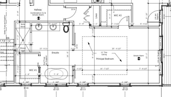 master bathroom door and configuration