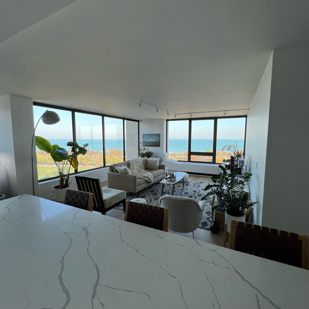Example of a transitional kitchen design in Chicago