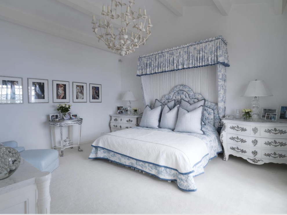 Photo of a beach style bedroom in London.