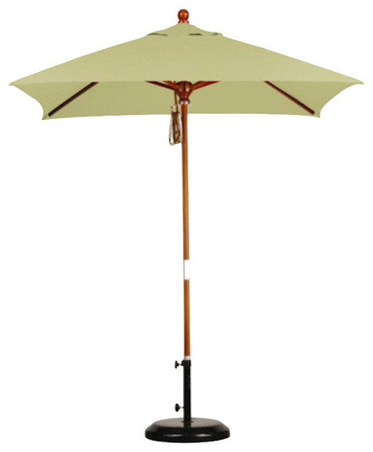 6 X6 Wood Market Umbrella Pulley Open Marenti Wood Sunbrella Contemporary Outdoor Umbrellas By Unbeatablesale Inc