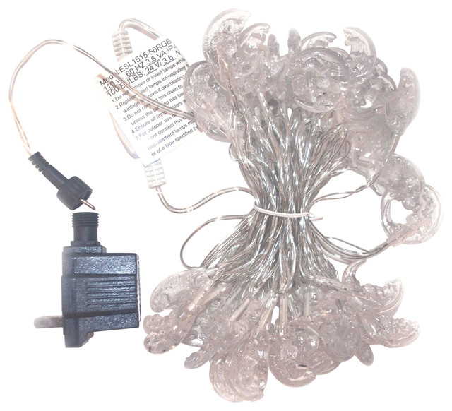 Aleko Electric Powered 50 LED White Moon String Light, Set of 2 - Contemporary - Outdoor Rope ...