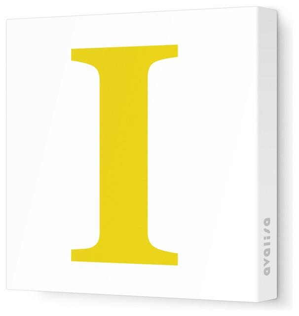 Letter - Upper Case 'I' Stretched Wall Art, 12" x 12", Dark Yellow