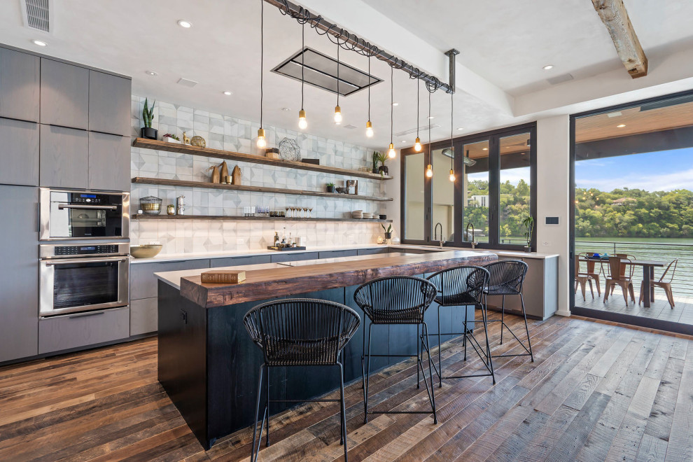 Design ideas for a beach style kitchen in Austin.