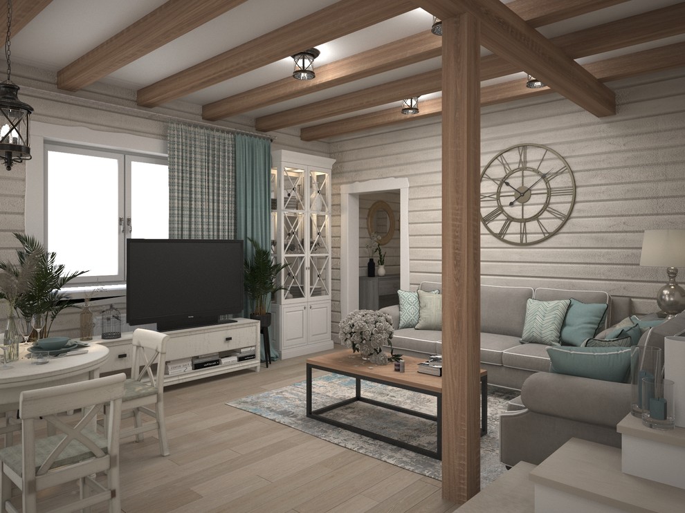 Интерьер гостиной в загородном доме