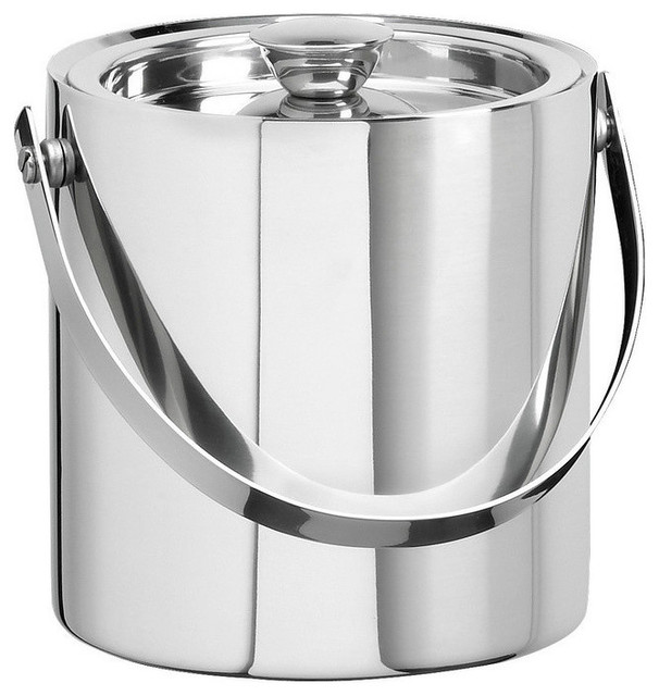 Brushed Stainless Steel 1.5 qt. Doublewall Insulated Ice Bucket ...