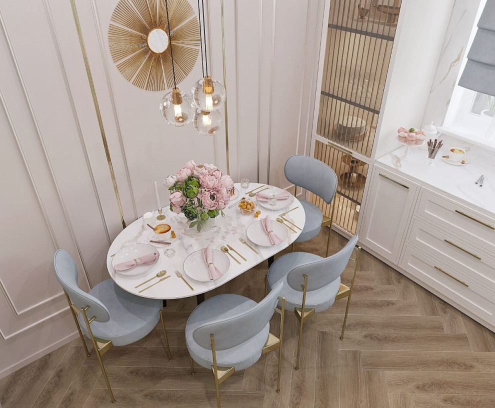 Светлая кухня, современная классика.