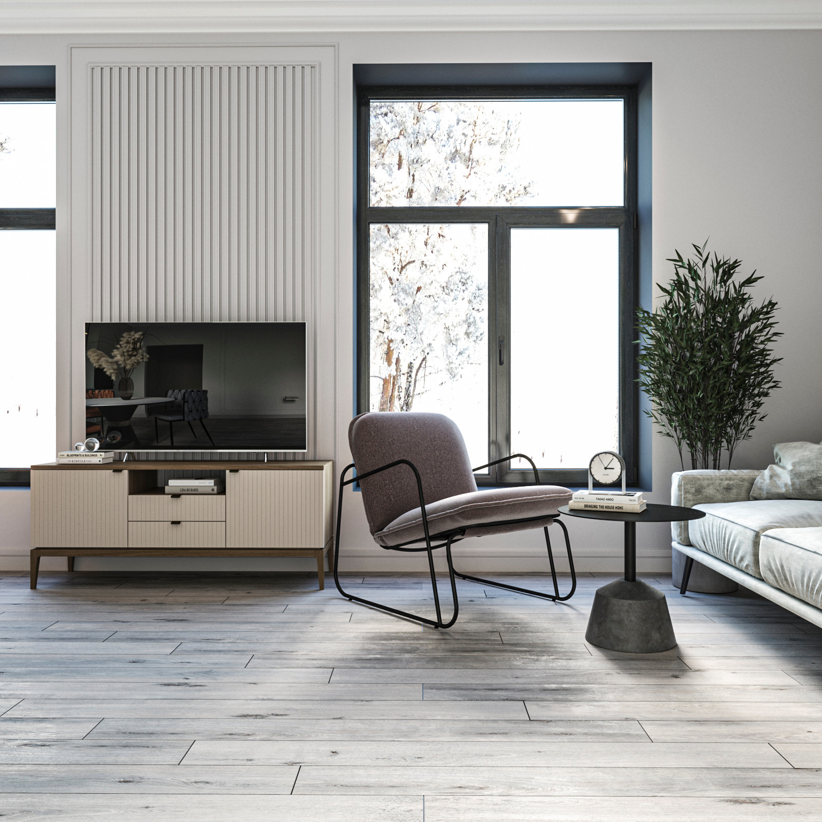 Проект квартиры-студии в стиле минимализм.