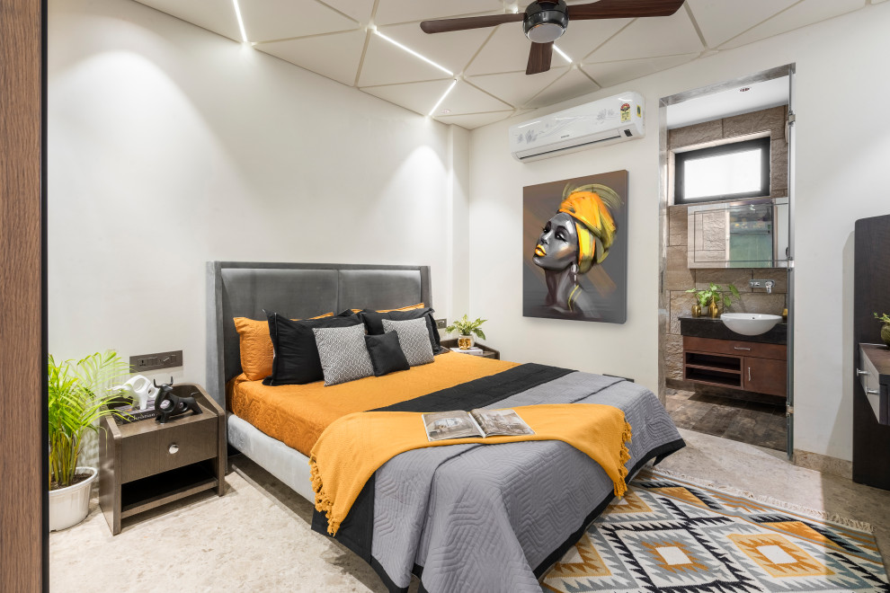 Contemporary bedroom in Delhi.