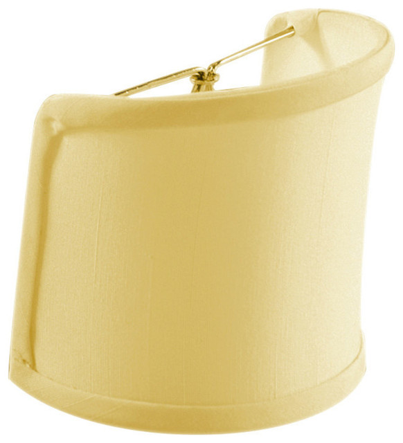Crisp Shantung Fabric ClipOn Sconce HalfShell Lampshade