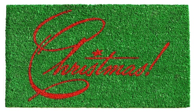 Christmas Doormat, Green, Red, 24"x36"