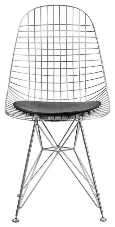 Fine Mod Imports Eiffel Dining Chair, Black