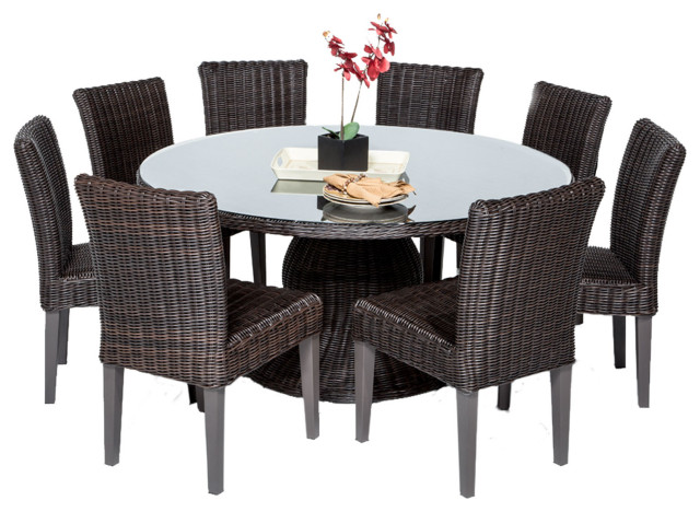 Venice 60 Inch Outdoor Patio Dining Table With 8 Armless Chairs Venice 60 Inch Outdoor Patio Dining Table With 8 Armless Chairs