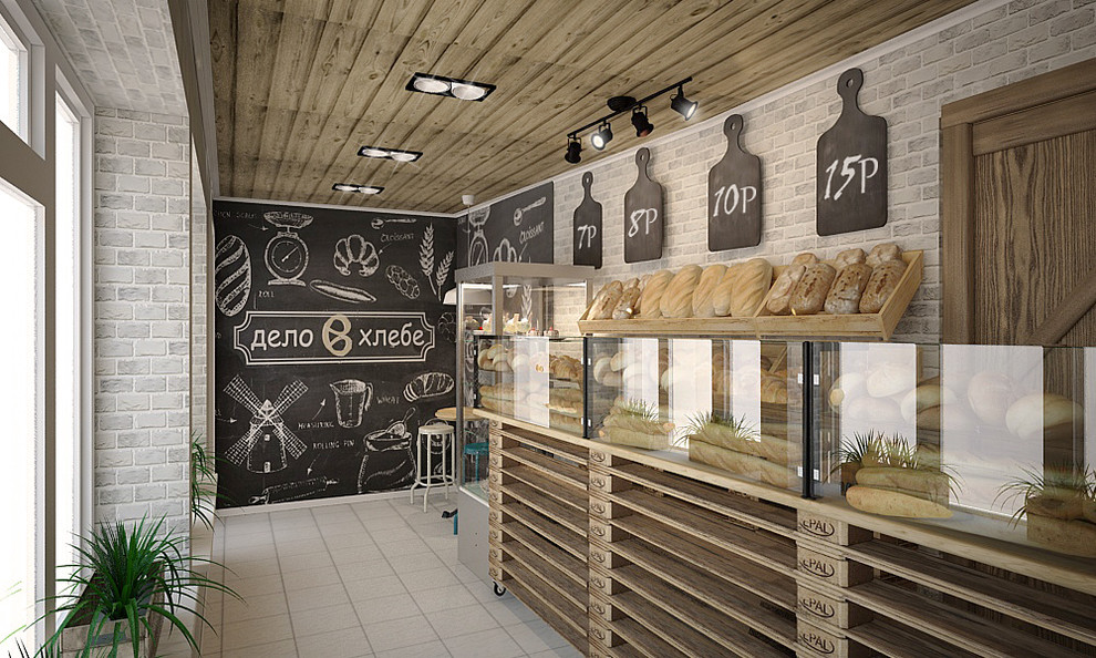 интерьер пекарни "Дело в хлебе"