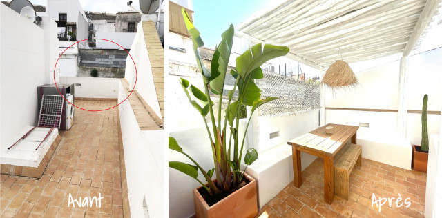 Terrasse avant/apr&egrave;s coastal-courtyard
