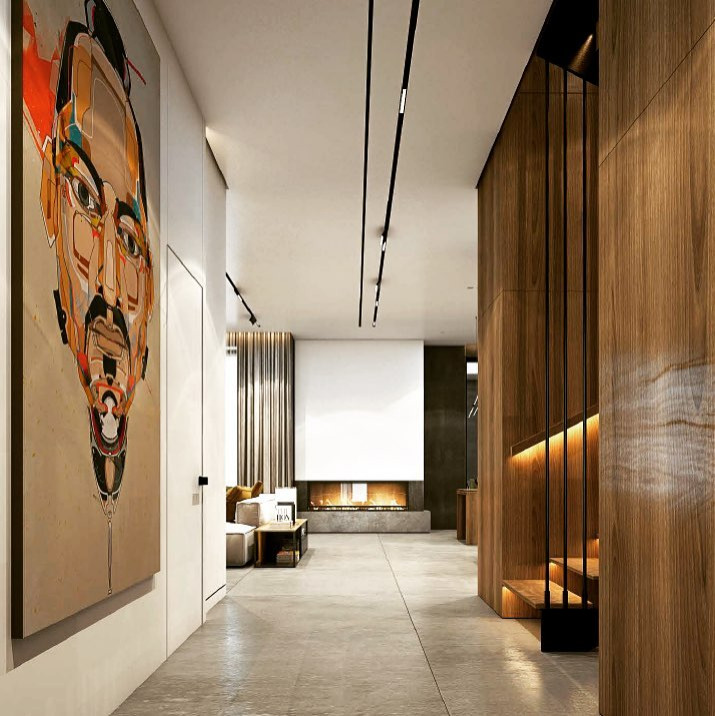 Щелевые диффузоры в интерьере с теплым цветовым решением