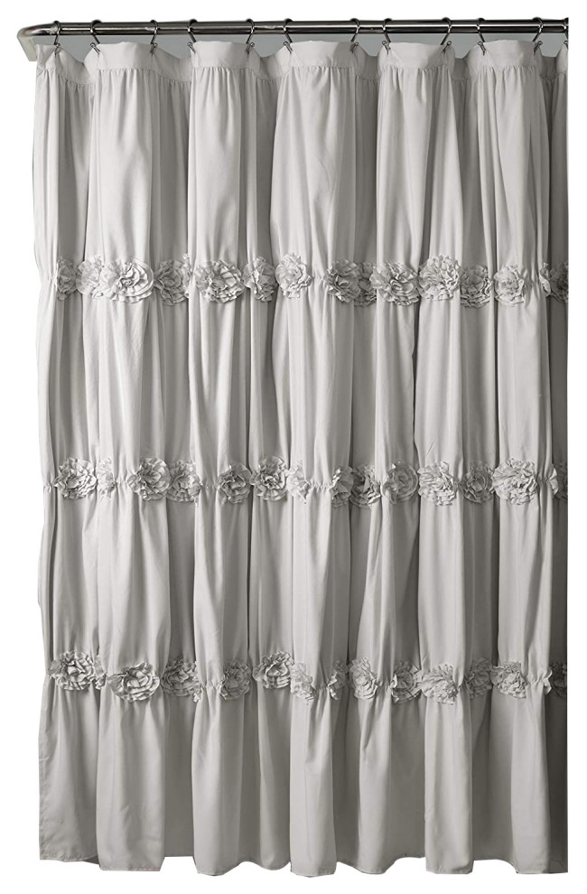 Lush Decor Darla Shower Curtain Light Gray 72X72 Traditional Shower