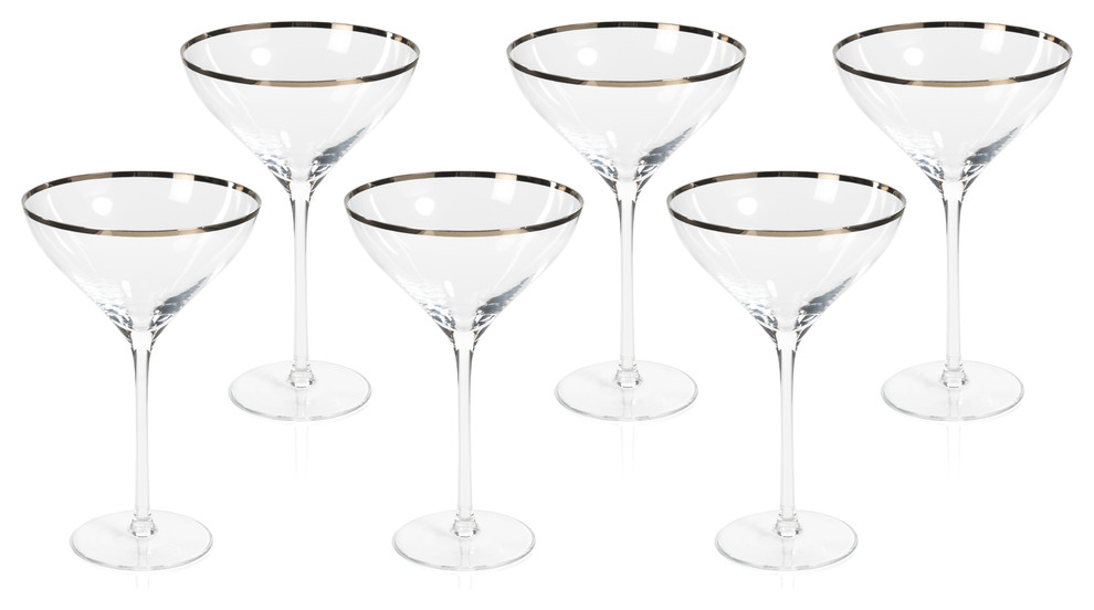 6 champagne glasses