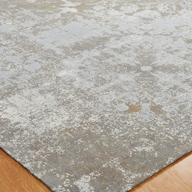 JARDIN Sky Zinc Hand Made Cotton Chenille Area Rug, 3'6"x5'6