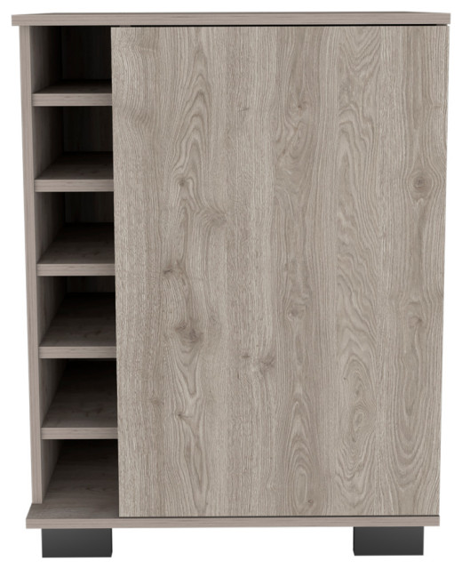 Liverpool Bar Cart with 6 Cubbies, and 2 Inner Shelves, Light