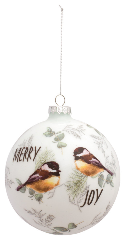 Chickadee Ball Ornament, 6Piece Set Traditional Christmas