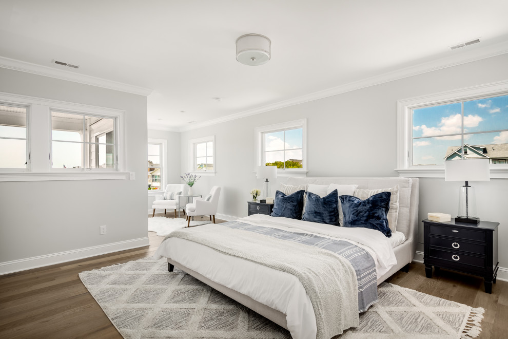 This is an example of a beach style bedroom in Philadelphia.