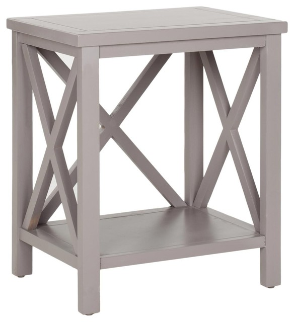 Candence Cross Back End Table, Quartz Gray Transitional Side Tables