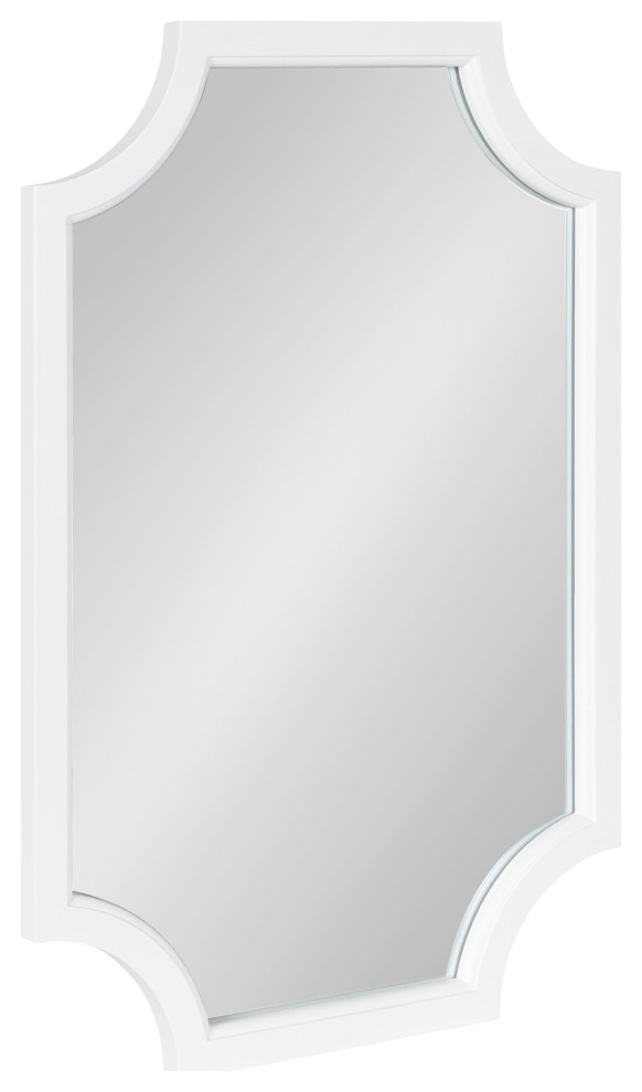 Hogan Framed Scallop Wall Mirror, White, 20x30