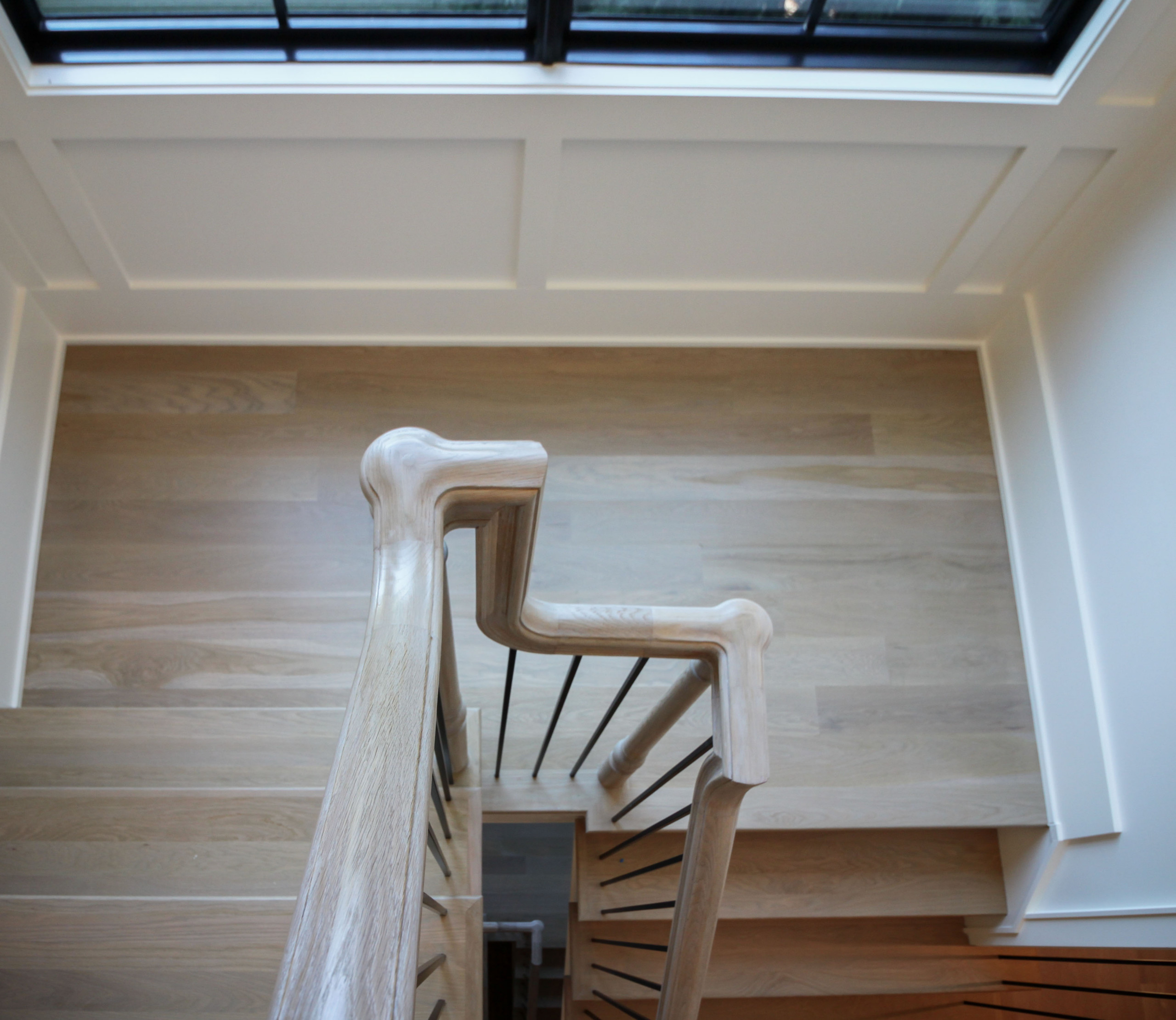 93_Captivating Light Wood Railing System with Black Spindles, Arlington VA 22207