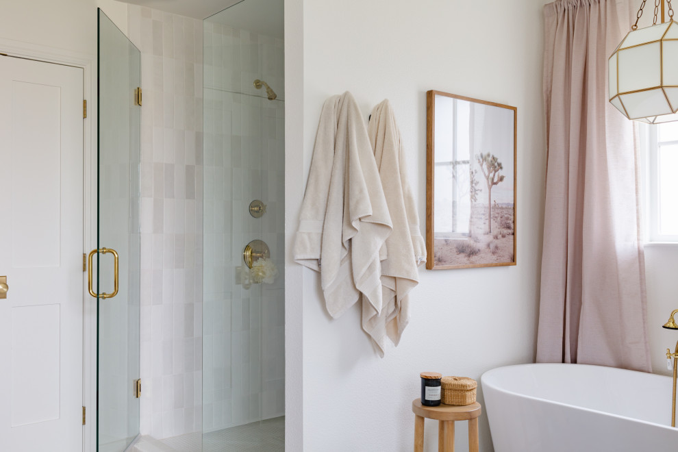 Organic Modern Master Bathroom Design Transitional Bathroom