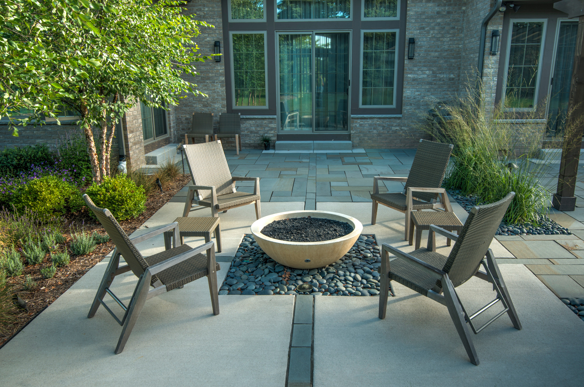 Modern Concrete & Bluestone Patio - Mequon