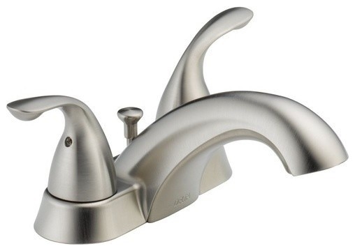 Delta Classic Two Handle Centerset Bathroom Faucet, Stainless, 2523LF-SSMPU