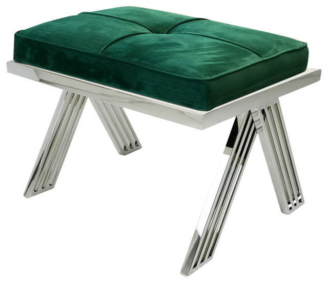 Dania Ottoman Green Contemporary Footstools And Ottomans by HedgeApple Houzz