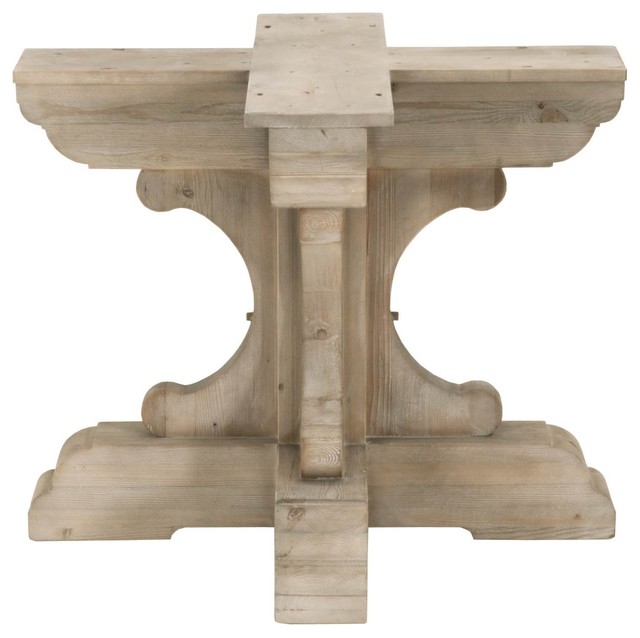 Bastille Round Dining Table Base Smoke Gray Pine Traditional Bastille Round Dining Table Base Smoke Gray Pine