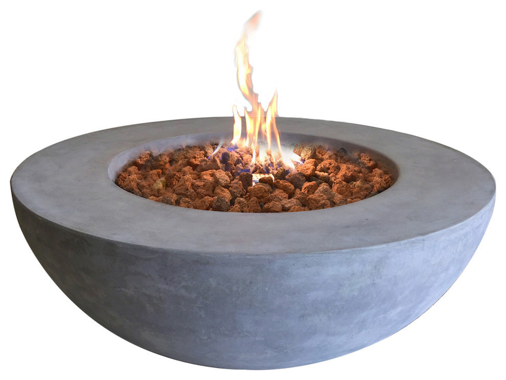 Outdoor Lunar Fire Bowl 42 Gray Durable Fire Pit Table Natural