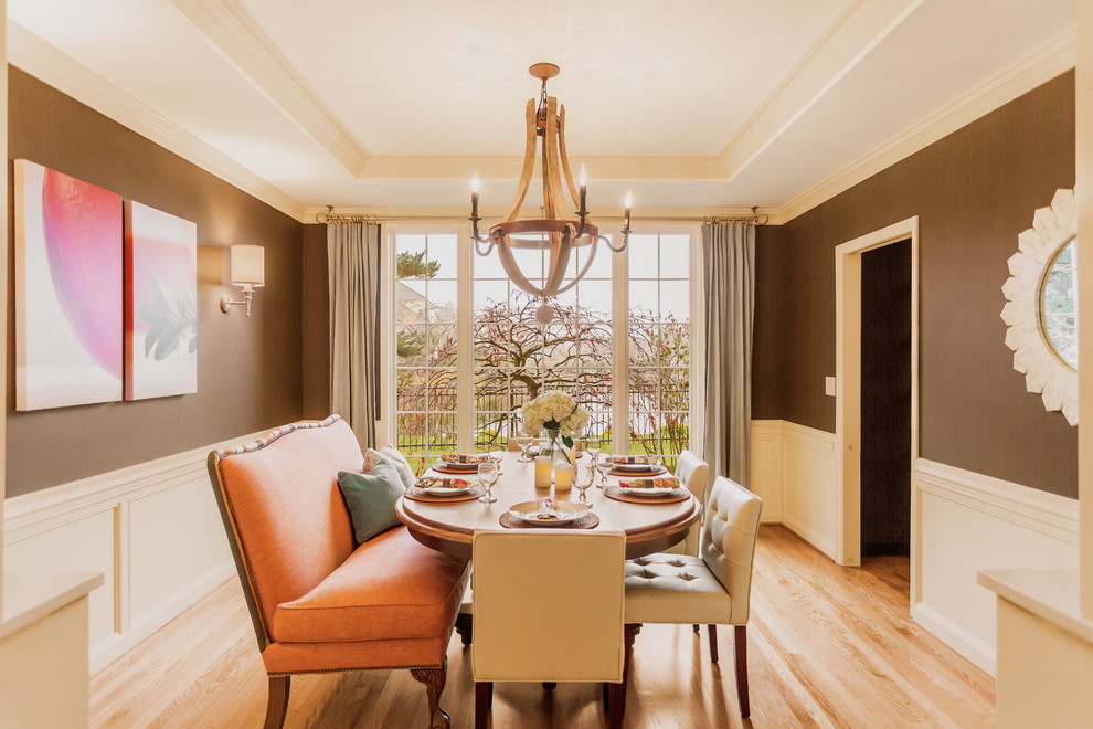 Transitional dining room photo in Seattle