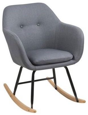 Sedia a dondolo design in tessuto grigio scuro kendall moderno ... Sedie a dondolo design