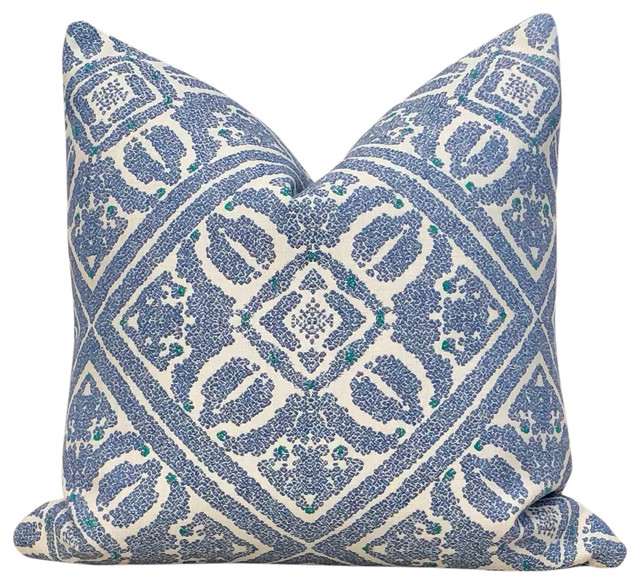 Sunbrella Indoor Outdoor Morrocan Pillow Ocean Blue