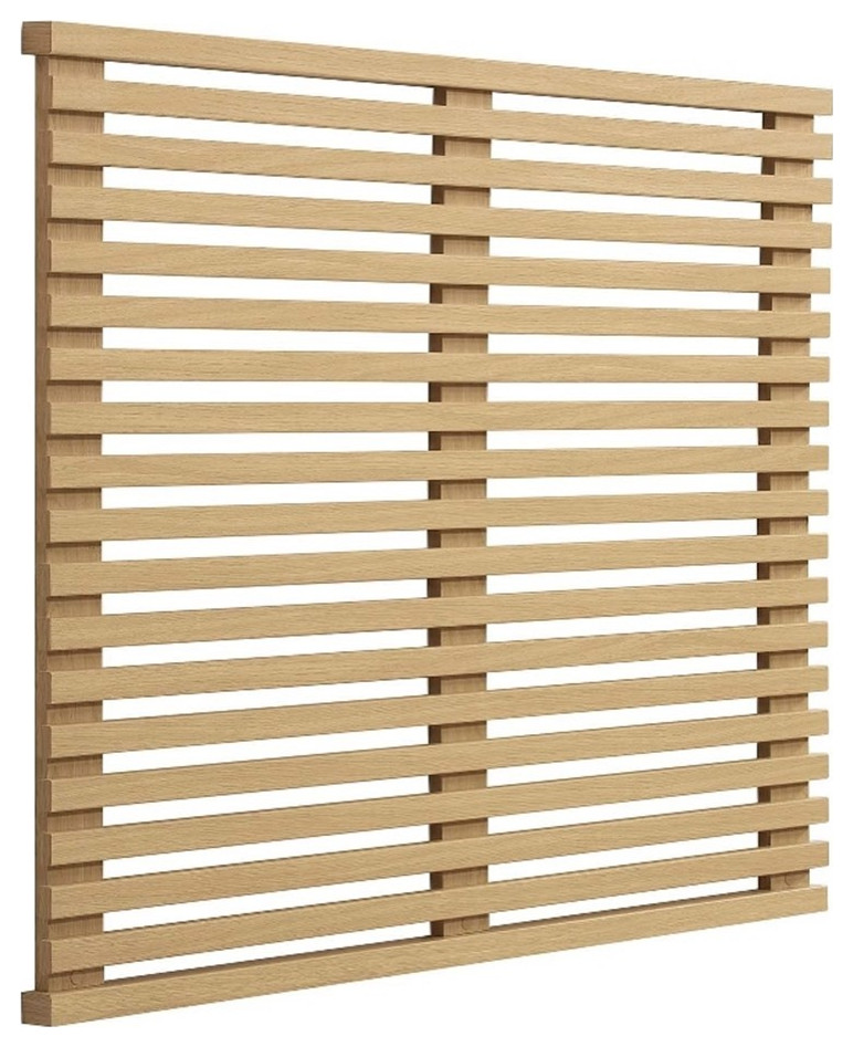 Modway Render Wall Mount Wood Twin Headboard with Mounting Hardware in Oak, Twin Size