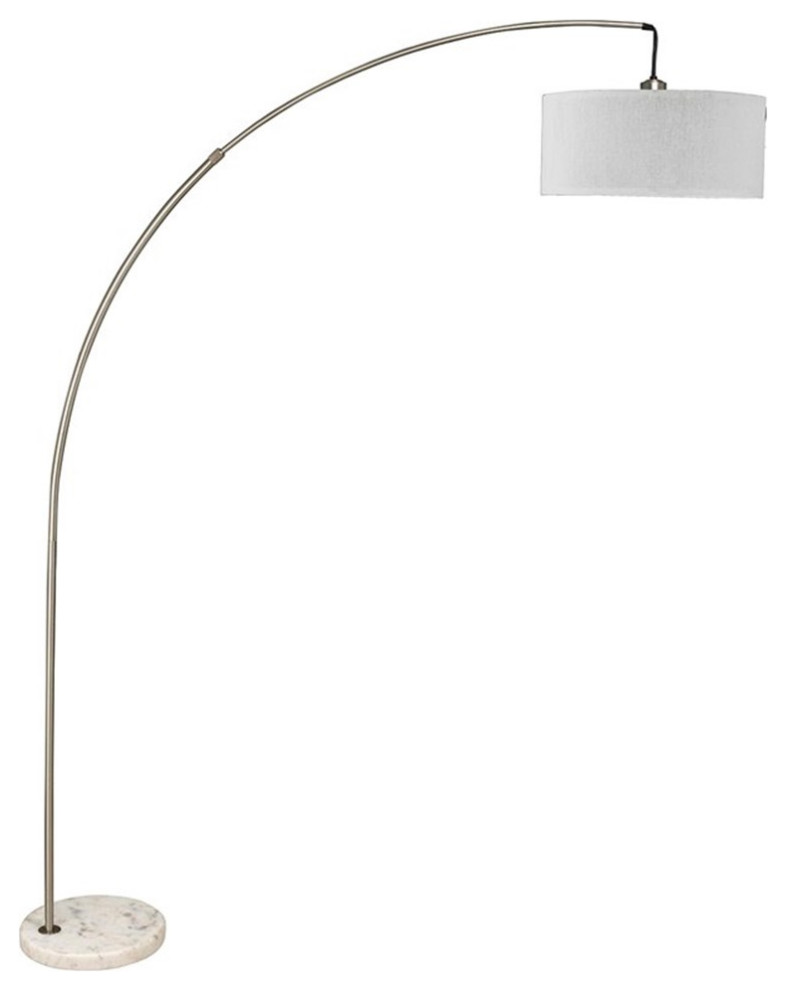 Furniture of America Boa Modern Metal Extendable Arch Floor Lamp in Silver