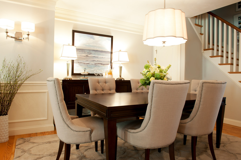 Inspiration for a transitional dining room remodel in Boston