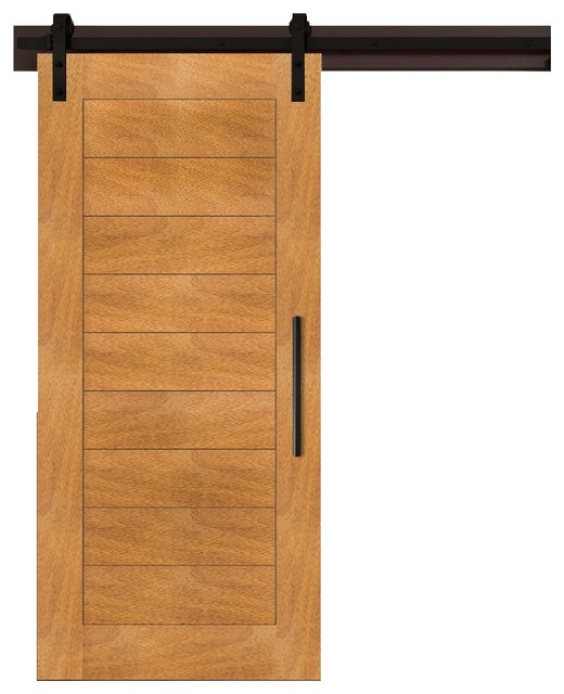 Real Solid Hardwood Sliding Barn Door Tropical Oak