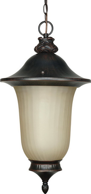Parisian Outdoor Hanging LED  Lantern With Photocell Bronze