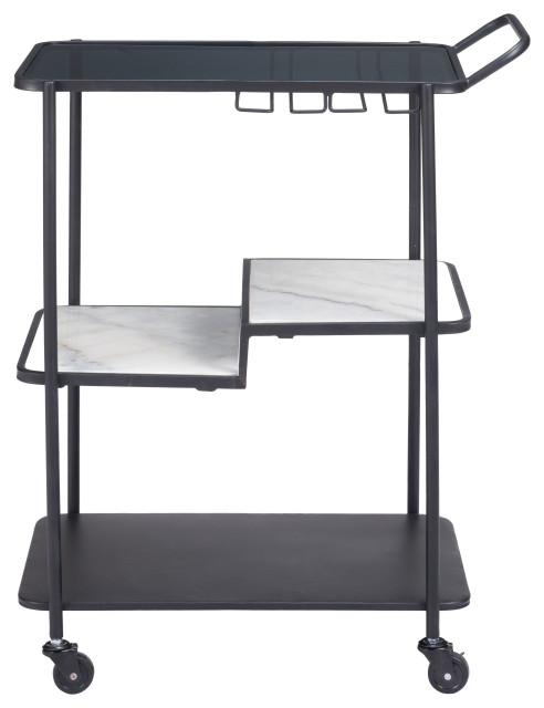 Constanza Bar Cart Black - Industrial - Bar Carts - by Zuo Modern ...