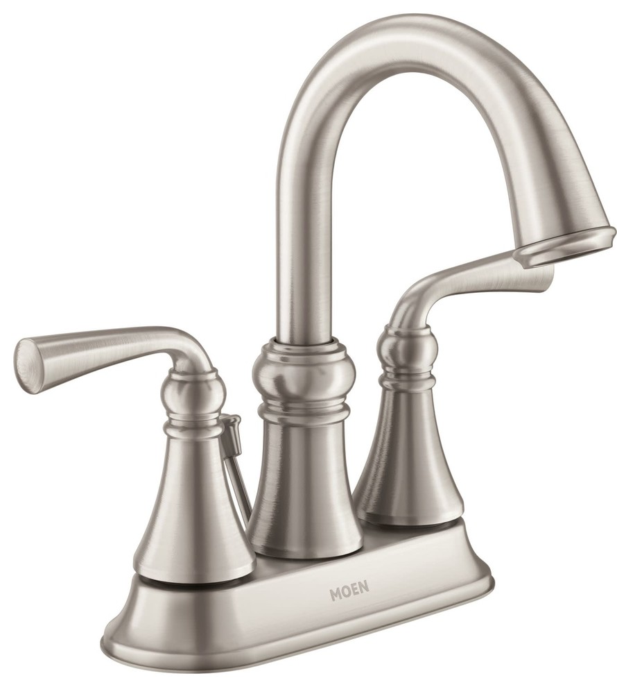 Moen WS84850 Wetherly 1.2 GPM Centerset Bathroom Faucet - Spot Resist Brushed