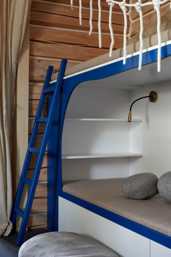 Кухня-гостиная с двухъярусной детской