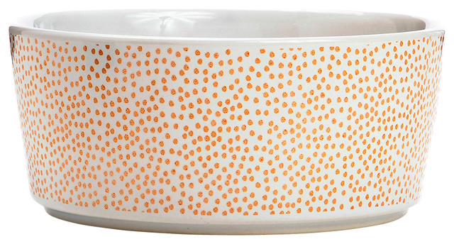 Specktacular Polka Dot Dog Bowl Modern Pet Bowls And Feeding Specktacular Polka Dot Dog Bowl Rose Gold Small