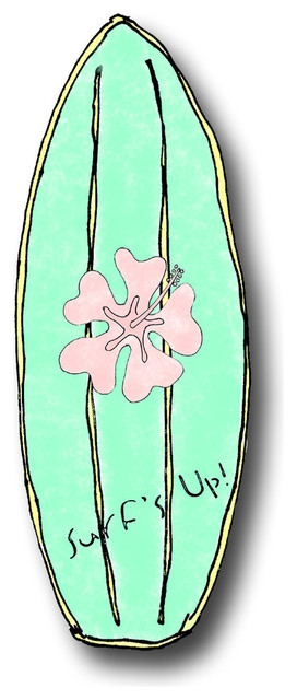 Maui Wowie Girl Surfboard Wooden Drawer Pull Traditional