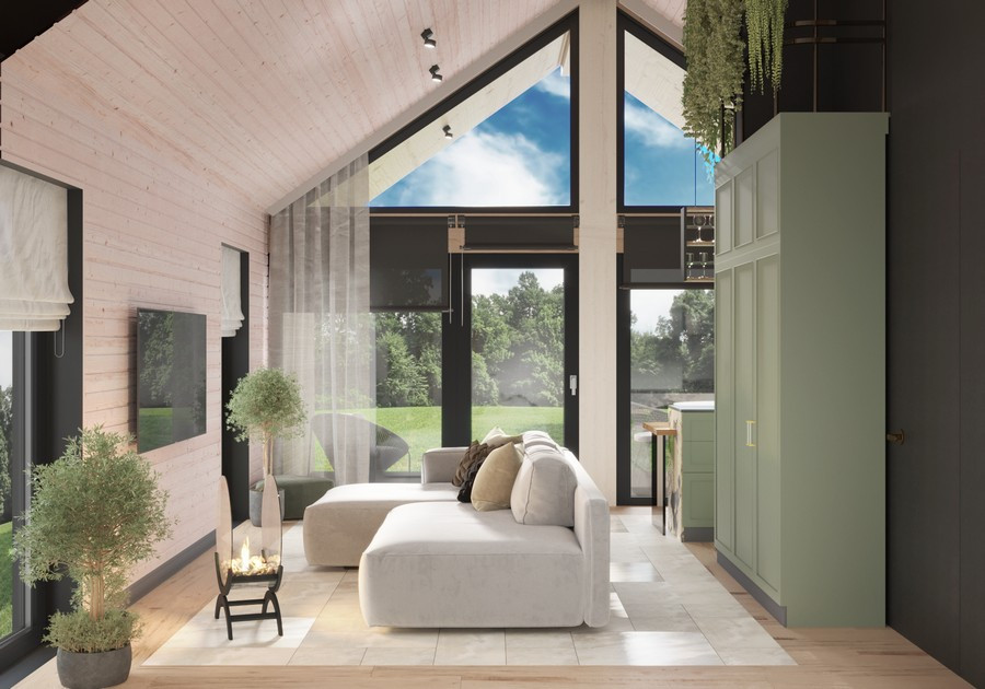 Дизайн-проект одноэтажного дома с террасой 63 м2