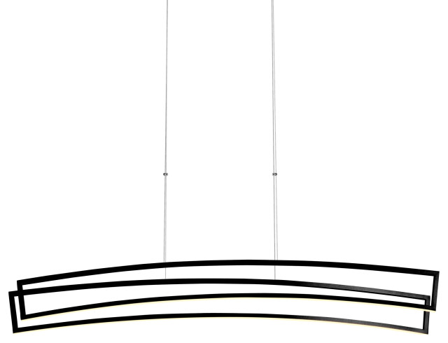 Sirius  46" Integrated LED Linear Chandelier, Black